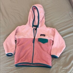 Patagonia Kids Two-Tone Pink Fleece Hoodie